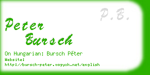 peter bursch business card